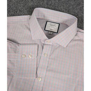 Charles Tyrwhitt Long Sleeve Dress Shirt Mens 18/35 Classic Fit Red Blue NWOT